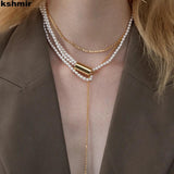 Pearl Multilayer Necklace Sweater Chain Jewelry Accessories