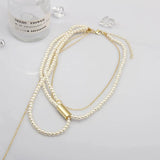 Pearl Multilayer Necklace Sweater Chain Jewelry Accessories