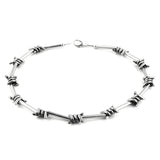 Stainless Steel Barbed Wire Necklace for Men Women
