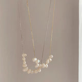 Metal Chain Choker Necklace for Women Pearl Unique Accessories