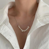 Metal Chain Choker Necklace for Women Pearl Unique Accessories
