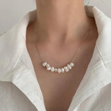 Metal Chain Choker Necklace for Women Pearl Unique Accessories