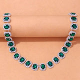 Stonefans Green Crystal Choker Necklace for Women