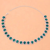 Stonefans Green Crystal Choker Necklace for Women