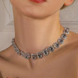 Stonefans Green Crystal Choker Necklace for Women