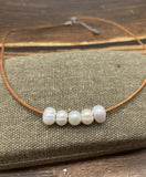 Fresh Water Pearl Leather Necklace Wedding Jewelry
