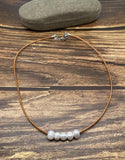 Fresh Water Pearl Leather Necklace Wedding Jewelry