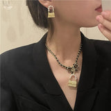 French Hand Woven Leather Rope Chain Bow Necklace