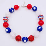 Girls Pearl Necklace Chunky Bubblegum Anchor Charm Necklace