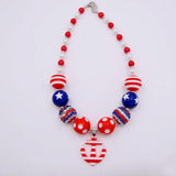 Girls Pearl Necklace Chunky Bubblegum Anchor Charm Necklace