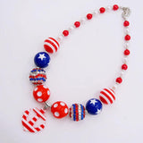 Girls Pearl Necklace Chunky Bubblegum Anchor Charm Necklace