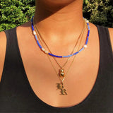 Bohemian Natural Pearl Short Necklace Colorful Beads Creative Stitching Jewelry