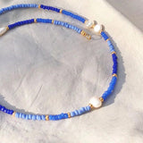 Bohemian Natural Pearl Short Necklace Colorful Beads Creative Stitching Jewelry