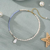 Baroque Pearl Stripe Necklace Choker for Women Gift