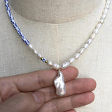 Baroque Pearl Stripe Necklace Choker for Women Gift