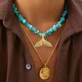 Gothic Hands Malachite Pendant Vintage Necklace Chokers Accessories