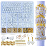 2045Pcs Pearl Plated CCB Beads Kits Heart Bow Beads for Jewelry Making