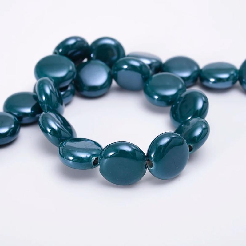 15mm Smooth Ceramics Spacer Beads for Jewelry Making DIY
