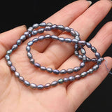 Natural Freshwater Rice Pearl Bead 3-4mm Loose Beaded DIY Jewelry Accessory