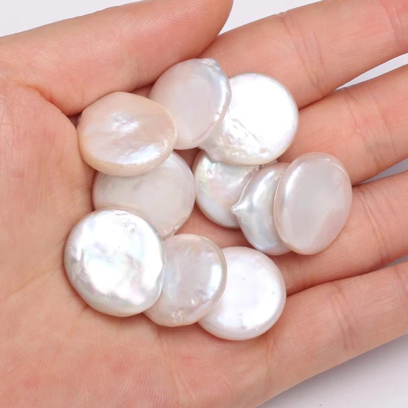 Freshwater Pearl Bead Button Pendants for Jewelry Making