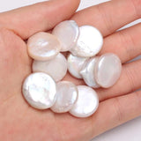 Freshwater Pearl Bead Button Pendants for Jewelry Making