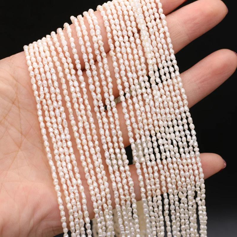 Natural Freshwater Pearl Beads Rice Shape Size 2-3mm