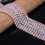 Freshwater Pearl Orange Pink Rice Bead 4-5mm DIY Jewelry Making