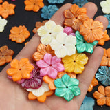 21mm Mother of Pearl Shell Loose Beads Natural Shell Flower Shape Beads