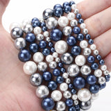 Shell Pearls Beads Round Loose Spacer Beads for Jewelry Making DIY