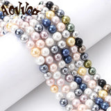 Shell Pearls Beads Round Loose Spacer Beads for Jewelry Making DIY