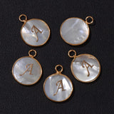 A-Z Letter Shell Charms 15mm Initial Letters Mother Of Pearl Charm Pendants