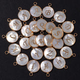 A-Z Letter Shell Charms 15mm Initial Letters Mother Of Pearl Charm Pendants