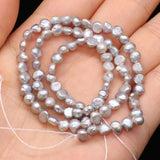 Natural Pearl Horizontal Hole Light Gray Bead for Jewelry Making
