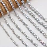 Natural Pearl Horizontal Hole Light Gray Bead for Jewelry Making