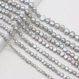 Natural Pearl Horizontal Hole Light Gray Bead for Jewelry Making