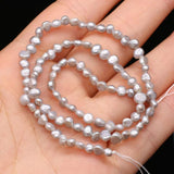 Natural Pearl Horizontal Hole Light Gray Bead for Jewelry Making