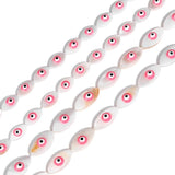 Pink Evil Eye Beads Hearts Mother of Pearl Shell for Jewelry Making