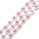 Pink Evil Eye Beads Hearts Mother of Pearl Shell for Jewelry Making