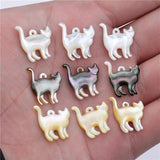 15x16mm Shell Cat Pendant for Jewelry Making DIY