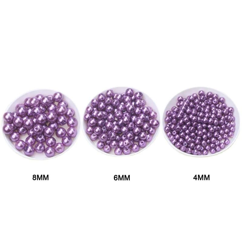 Glass Pearls Purple Lilac Beads DIY Jewelry Making