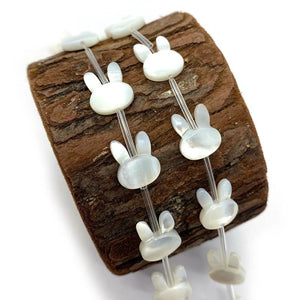 3pcs Rabbit Mother of Pearl Shell Beads DIY Jewelry Necklace Bracelet