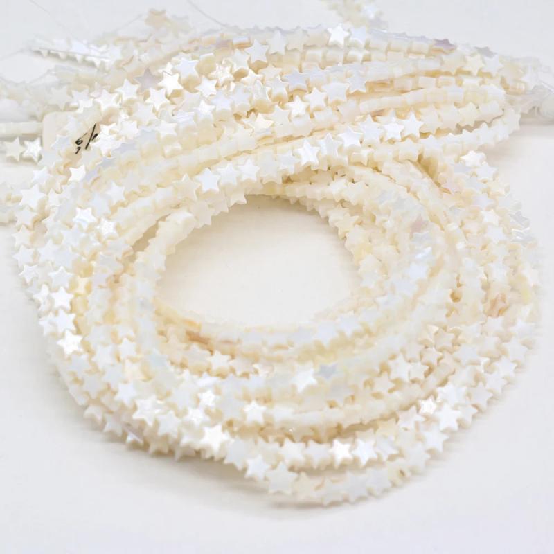 Mother of Pearl Pentacle Shell Beads for Jewelry Making