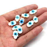 Fatima Hamsa Hand Evil Eye Spacer Beads Natural Mother of Pearl Shell