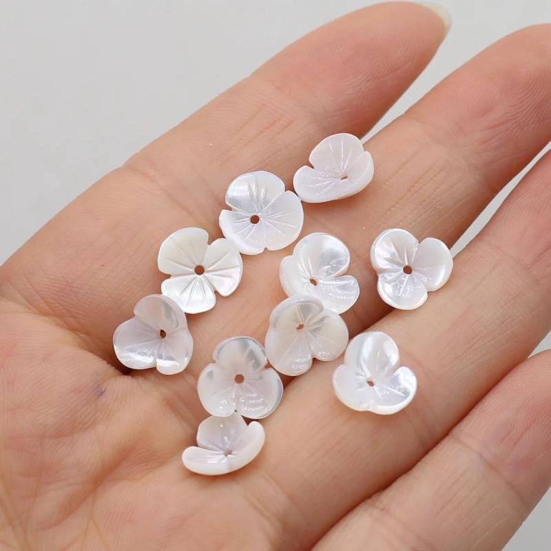10Pcs Clover Mother of Pearl Shell Beads for Jewelry Making DIY Necklace