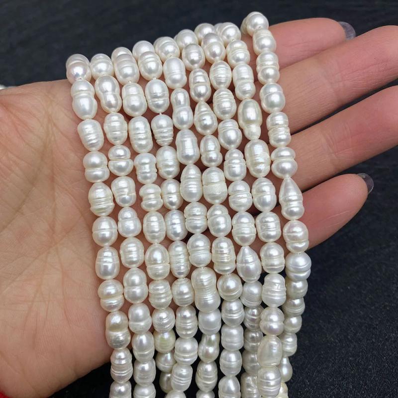 4mm Small Natural Freshwater Pearl Bead Rice Shape Loose Beads