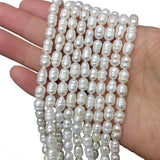 4mm Small Natural Freshwater Pearl Bead Rice Shape Loose Beads