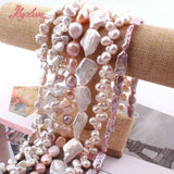 Natural Freshwater Pearl Stone Beads Irregular DIY Spacer Strand 15 Inch