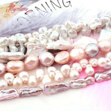 Natural Freshwater Pearl Stone Beads Irregular DIY Spacer Strand 15 Inch
