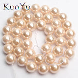 AA+ Pink Shell Pearl Round Spacer Beads For DIY Bracelet Necklace 15''