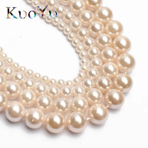 AA+ Pink Shell Pearl Round Spacer Beads For DIY Bracelet Necklace 15''